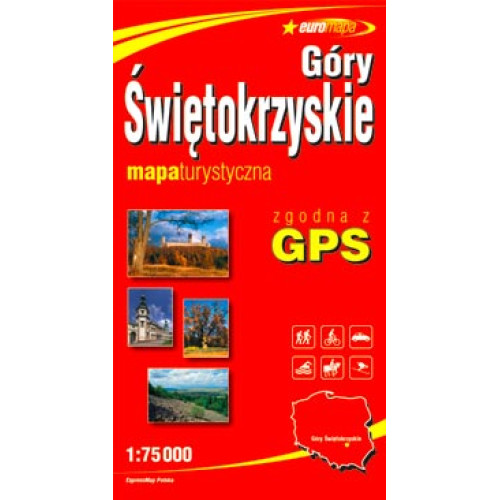 Горы Swietokrzyskie, карта в маштабе - 1:75 000